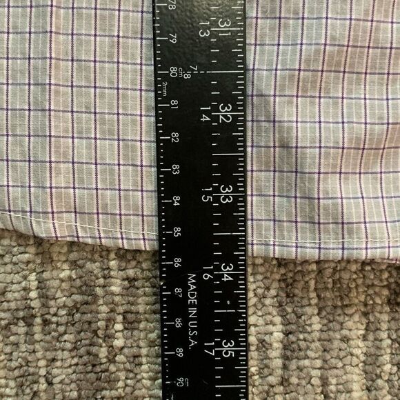 Panhandle Slim Men’s Size 18.5 Button Down Shirt Tan Short Sleeve Plaid - Picture 5 of 6